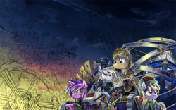 Size: 1200x750 | Tagged: safe, artist:saturnspace, amethyst star, derpy hooves, dinky hooves, doctor whooves, sparkler, pegasus, pony, daughter, doctorderpy, family, father, female, goggles, k-9, male, mare, mother, shipping, steampunk, straight, tardis, wip