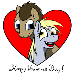 Size: 800x800 | Tagged: safe, artist:omnifob, derpy hooves, doctor whooves, pegasus, pony, doctorderpy, female, male, mare, shipping, straight, valentine