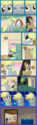 Size: 1100x3701 | Tagged: safe, artist:edowaado, derpy hooves, doctor whooves, earth pony, pegasus, pony, comic:spending time, comic, dinner, doctorderpy, female, male, mare, shipping, stallion