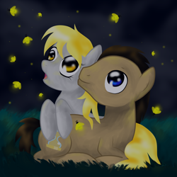 Size: 5000x5000 | Tagged: safe, artist:annedwen, derpy hooves, doctor whooves, firefly (insect), pegasus, pony, absurd resolution, doctorderpy, female, male, mare, shipping, straight