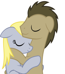 Size: 838x954 | Tagged: safe, artist:ellittest, derpy hooves, doctor whooves, pegasus, pony, doctorderpy, female, hug, male, mare, shipping, straight