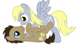 Size: 7772x5779 | Tagged: safe, artist:asdflove, derpy hooves, doctor whooves, pegasus, pony, absurd resolution, doctorderpy, female, male, mare, on back, shipping, simple background, straight, transparent background, vector