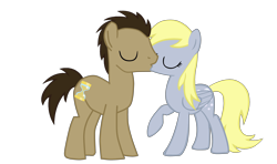 Size: 5000x2969 | Tagged: safe, artist:asdflove, derpy hooves, doctor whooves, pegasus, pony, doctorderpy, female, male, mare, shipping, simple background, straight, transparent background, vector