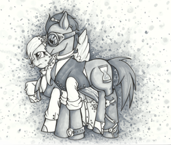 Size: 1500x1273 | Tagged: safe, artist:augustraes, derpy hooves, doctor whooves, pegasus, pony, doctorderpy, female, male, mare, shipping, steampunk, straight