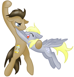 Size: 2815x2916 | Tagged: safe, artist:cleppyclep, derpy hooves, doctor whooves, pegasus, pony, doctorderpy, female, male, mare, shipping, straight