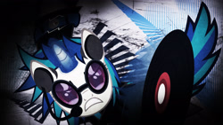 Size: 3840x2160 | Tagged: artist needed, safe, edit, editor:keischa-assili, dj pon-3, vinyl scratch, pony, unicorn, solo, wallpaper