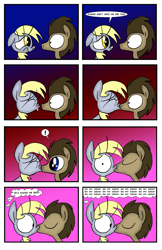 Size: 3300x5099 | Tagged: safe, artist:joeywaggoner, derpy hooves, doctor whooves, pegasus, pony, absurd resolution, comic, doctorderpy, female, kissing, male, mare, shipping, straight