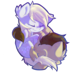 Size: 1708x1656 | Tagged: safe, artist:turrkoise, derpy hooves, doctor whooves, pegasus, pony, doctorderpy, female, male, mare, shipping, sleeping, straight