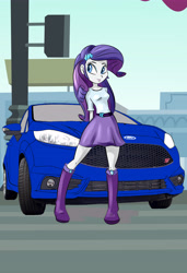 Size: 3900x5700 | Tagged: safe, artist:evilash3051, artist:mohawgo, artist:ponut_joe, rarity, equestria girls, beautiful, car, ford, ford fiesta, ford fiesta st, solo