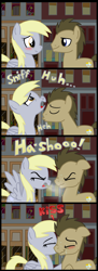 Size: 2200x6037 | Tagged: safe, artist:masterxtreme, derpy hooves, doctor whooves, pegasus, pony, doctorderpy, female, fetish, kissing, male, mare, mucous, shipping, sneezing, sneezing fetish, snot, straight