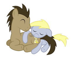 Size: 1088x896 | Tagged: safe, artist:seabastian, derpy hooves, doctor whooves, pegasus, pony, butt pillow, doctorderpy, female, male, mare, shipping, simple background, straight, transparent background, vector