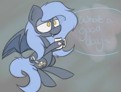 Size: 1847x1403 | Tagged: safe, artist:booker-the-dewitt, oc, oc only, oc:panne, bat pony, pony, coffee mug, request, sketch, solo