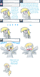 Size: 1560x3000 | Tagged: safe, artist:jitterbugjive, derpy hooves, doctor whooves, pegasus, pony, ask, blushing, doctorderpy, female, lovestruck derpy, male, mare, shipping, straight, tumblr
