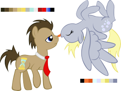 Size: 3074x2304 | Tagged: safe, artist:cartoonboyfriends, artist:entity-nate, derpy hooves, doctor whooves, pegasus, pony, doctorderpy, female, male, mare, shipping, simple background, straight, transparent background, vector