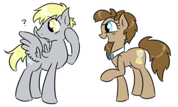 Size: 776x468 | Tagged: safe, artist:theluckyangel, derpy hooves, doctor whooves, dopey hooves, the doctoress, ask the mare doc, doctorderpy, female, male, professor whooves, rule 63, shipping, straight, wingboner
