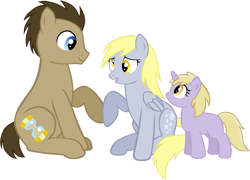 Size: 1099x793 | Tagged: safe, artist:ludiculouspegasus, derpy hooves, dinky hooves, doctor whooves, pegasus, pony, doctorderpy, equestria's best mother, female, male, mare, shipping, straight