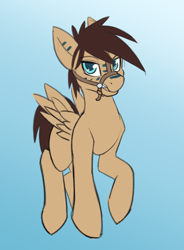 Size: 500x678 | Tagged: safe, artist:pony-butt-express, oc, oc only, oc:kuri, pegasus, pony, bit gag, bridle, gag, simple background, solo, tack