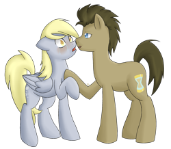 Size: 1739x1517 | Tagged: safe, artist:doomcakes, derpy hooves, doctor whooves, pegasus, pony, crying, doctorderpy, female, male, mare, shipping, straight