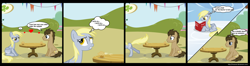 Size: 2900x770 | Tagged: safe, artist:ivanpqwerty, derpy hooves, doctor whooves, pegasus, pony, comic, crying, dialogue, doctorderpy, female, heart, male, mare, muffin, shipping, straight