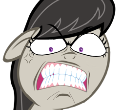 Size: 1200x1080 | Tagged: artist needed, safe, edit, octavia melody, earth pony, pony, angry, anime, faic, female, gritted teeth, haruko, mare, meme, rage, rage face, ragetavia, simple background, solo, teeth, transparent background, triggered, vector, wat