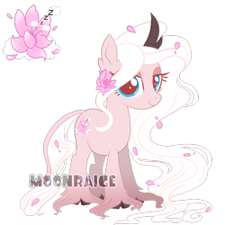 Size: 1000x1000 | Tagged: safe, artist:peachesandcreamated, oc, oc only, oc:weary blossom, original species, cutie mark, female, flower, flower in hair, mare, simple background, solo, transparent background, unshorn fetlocks