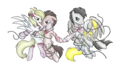 Size: 1024x604 | Tagged: safe, artist:islamilenaria, derpy hooves, doctor whooves, pegasus, pony, bedeviled-derpy, chains, discord whooves, doctorderpy, female, male, mare, shipping, straight