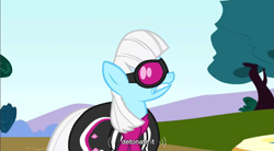 Size: 855x473 | Tagged: safe, screencap, photo finish, earth pony, pony, female, mare, solo, youtube caption