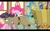 Size: 768x480 | Tagged: safe, derpibooru import, screencap, cranky doodle donkey, pinkie pie, donkey, earth pony, pony, a friend in deed, hub logo, ponyville, youtube caption