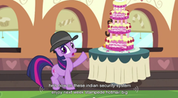 Size: 854x472 | Tagged: safe, screencap, twilight sparkle, pony, unicorn, female, mare, purple coat, solo, youtube caption