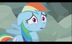 Size: 640x400 | Tagged: safe, derpibooru import, screencap, rainbow dash, pegasus, pony, may the best pet win, youtube caption