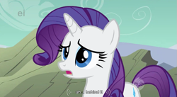 Size: 853x468 | Tagged: safe, derpibooru import, screencap, rarity, pony, unicorn, female, horn, mare, white coat, youtube caption