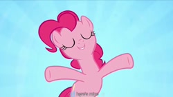 Size: 1344x756 | Tagged: safe, derpibooru import, screencap, pinkie pie, earth pony, pony, a friend in deed, female, mare, pink coat, pink mane, youtube caption