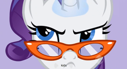 Size: 852x464 | Tagged: safe, derpibooru import, screencap, rarity, pony, unicorn, suited for success, female, horn, mare, purple mane, white coat, youtube caption