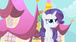 Size: 640x355 | Tagged: safe, derpibooru import, screencap, rarity, pony, unicorn, green isn't your color, female, horn, mare, purple mane, white coat, youtube caption