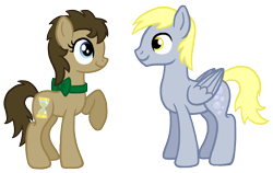 Size: 1332x844 | Tagged: safe, artist:inkrose98, derpy hooves, doctor whooves, dopey hooves, the doctoress, earth pony, pegasus, pony, doctorderpy, dopeytoress, female, male, mare, rule 63, shipping, simple background, stallion, straight, transparent background, vector