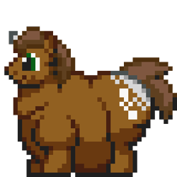 Size: 320x320 | Tagged: safe, artist:kelvin shadewing, oc, oc only, oc:brownie mix, unicorn, absolute unit, adorafatty, bhm, chonk, fat, male, obese, pixel art, simple background, solo, sprite, transparent background