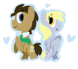 Size: 1703x1515 | Tagged: safe, artist:roseyicywolf, derpy hooves, doctor whooves, doctorderpy, female, heart, male, rearing, shipping, simple background, straight, transparent background