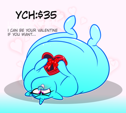 Size: 2874x2571 | Tagged: safe, artist:metalface069, pony, commission, fat, holiday, obese, valentine's day, your character here