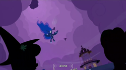 Size: 850x471 | Tagged: safe, screencap, princess luna, alicorn, pony, alone, female, horn, mare, youtube caption