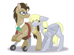 Size: 2000x1500 | Tagged: safe, artist:ghostlykittycat, derpy hooves, doctor whooves, pony, alternate universe, doctorderpy, female, male, shipping, straight