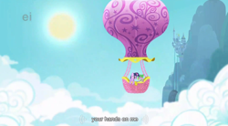 Size: 850x469 | Tagged: safe, edit, edited screencap, screencap, spike, twilight sparkle, dragon, caption, hot air balloon, opening, twinkling balloon, youtube caption