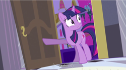 Size: 852x476 | Tagged: safe, screencap, twilight sparkle, pony, unicorn, castro, female, horn, mare, youtube caption