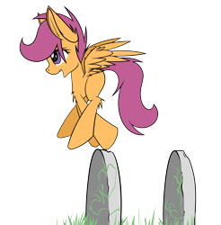 Size: 2952x3000 | Tagged: safe, artist:ralek, scootaloo, grave, gravestone, implied death, leapfrog, scootaloo's parents, solo, we are going to hell