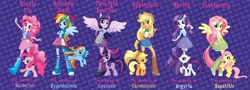 Size: 2048x737 | Tagged: safe, applejack, fluttershy, pinkie pie, rainbow dash, rarity, twilight sparkle, pony, equestria girls, are equestrian girls human?, argyria, cardboard twilight, cartenosis, clothes, condition, cyanosis, disease, elements of harmony, elements of skin conditions, english, equestria girls plus, equestria girls prototype, headcanon, hepatitis, human ponidox, hypothermia, mane six, self ponidox, skin condition, skirt, stock vector, sunburn, text, twoiloight spahkle, we are going to hell