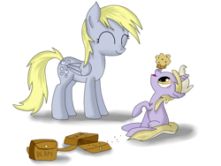 Size: 1400x1050 | Tagged: safe, artist:robsa990, derpy hooves, dinky hooves, pegasus, pony, equestria's best mother, female, mare, muffin