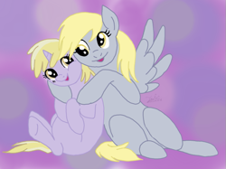 Size: 689x515 | Tagged: safe, artist:darkjava, derpy hooves, dinky hooves, pegasus, pony, equestria's best mother, female, mare