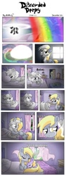 Size: 750x2000 | Tagged: safe, artist:alfa995, derpibooru import, applejack, derpy hooves, dinky hooves, discord, fluttershy, pinkie pie, rainbow dash, rarity, twilight sparkle, earth pony, pegasus, pony, unicorn, comic:discorded derpy, comic, crying, discorded, equestria's best mother, feels, female, hug, mane six, mare, snuggling