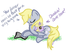 Size: 1185x880 | Tagged: safe, artist:perseveringrose, derpy hooves, dinky hooves, pegasus, pony, crying, dialogue, equestria's best daughter, equestria's best mother, feels, female, letter, mare, paper, right in the feels, sad, the feels