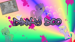 Size: 1366x768 | Tagged: safe, artist:kirbydude64, derpy hooves, dinky hooves, doctor whooves, pony, baby, baby pony, equestria's best mother, foal, photo, vector, wallpaper