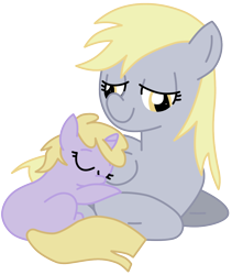 Size: 1098x1300 | Tagged: safe, artist:bloodey3, derpy hooves, dinky hooves, blank flank, equestria's best mother, filly, sleeping